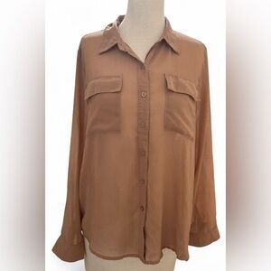 A’Gaci A’Gaci Brown Long Sleeve Button-Up Shirt Size Large